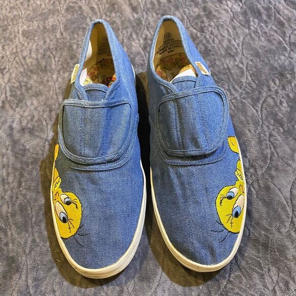 Looney Tunes Women's Yellow and Blue Trainers Size 10 - Picture 2 of 11